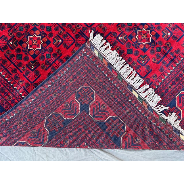 High Quality Afghan Khal Muhammadi Tribal Hand-Knotted Wool Rug - 6'6" X 9'10" For Sale - Image 10 of 11