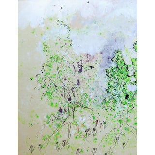Modern Fantasy Forest Watercolor Painting For Sale