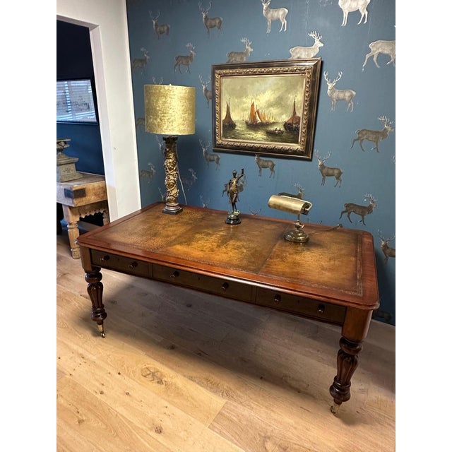 Wood Antique Victorian Writing Table For Sale - Image 7 of 12