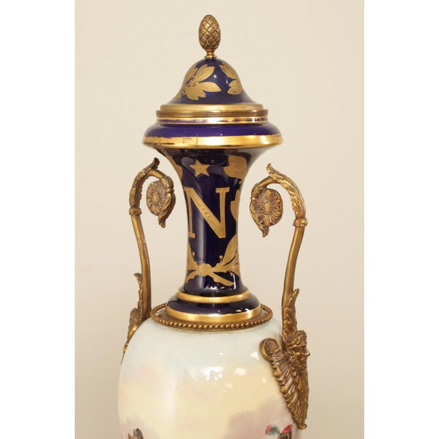 Ceramic Antique 19th C. SFvres Napoleonic Porcelain Urn For Sale - Image 7 of 13