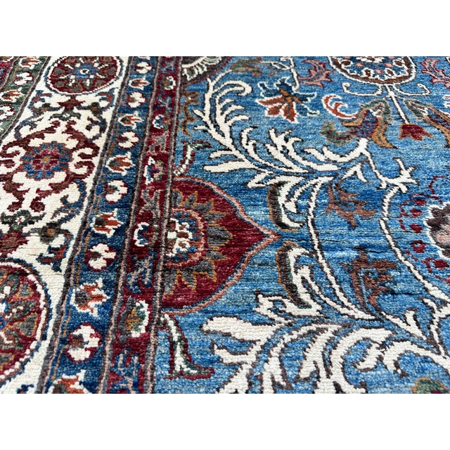 Blue Sultanabad Hand-Knotted Wool Rug - 6'8" X 9'10" For Sale - Image 9 of 15