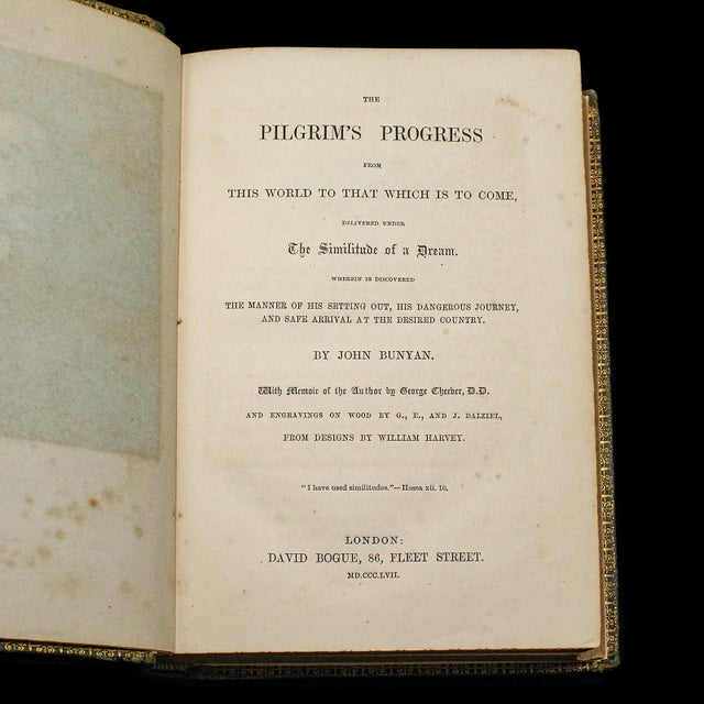 1860's Antique Book the Pilgrim's Progress For Sale - Image 6 of 12