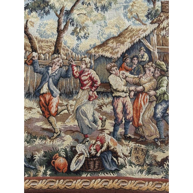 French Jacquard Tapestry with the Flemish Festival Motif in the style of Aubusson, 1970s For Sale - Image 3 of 18