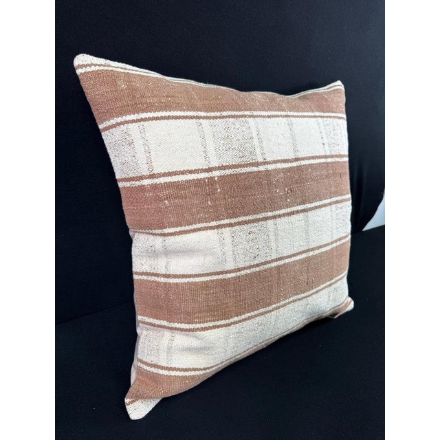 Contemporary Turkish Hemp Pillow Cushion Natural Beige Brown Pillow Cushion Cover 24"x24" For Sale - Image 3 of 4