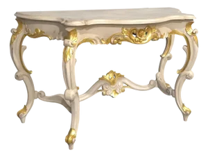French Painted and Parcel Gilt Console Table, 1920s