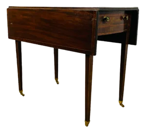English Victorian Pembroke Table in Mahogany on Castors