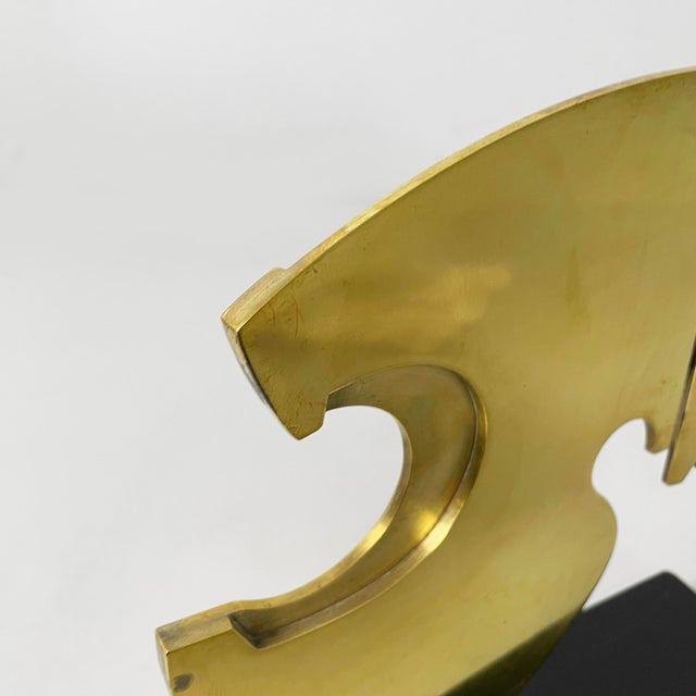 1970s Edmondo Cirillo, Italian Brutalist Style Sculpture, 1979, Gilt Metal on Plastic Base For Sale - Image 5 of 13