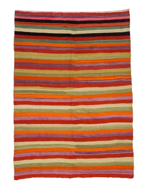 Stripped Vintage Turkish Kilim Rug