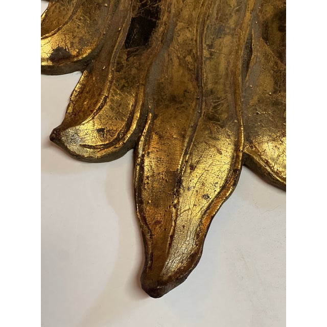 19th Century Large Vintage Ornate Gilded Wood Wall Bracket With Cascading Leaf Motif. For Sale - Image 5 of 7