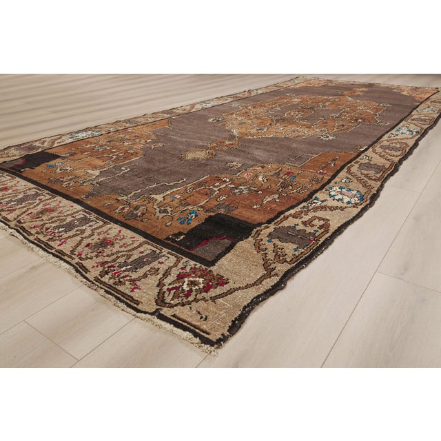 Coffee Vintage Turkish Kars Rug, 06'07 X 15'07 For Sale - Image 8 of 10