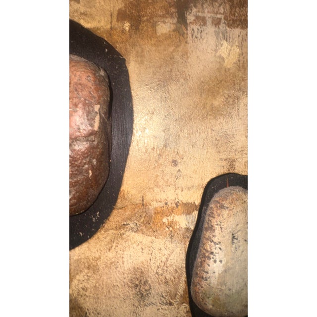 Vintage Organic Painted Wall Sculpture With Emerging Rocks For Sale - Image 4 of 12