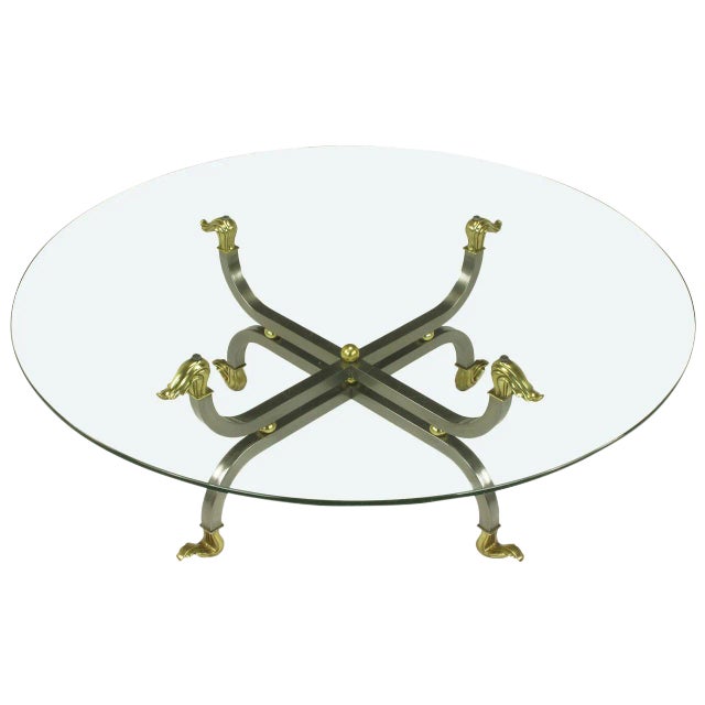Regency Brass & Gunmetal Coffee Table For Sale