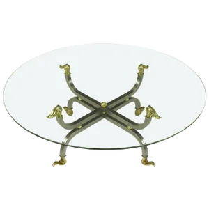 Regency Brass & Gunmetal Coffee Table