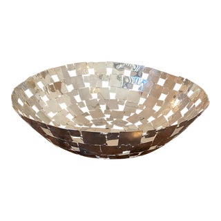 Contemporary Welded Squares Stainless Steel Decorative Bowl For Sale