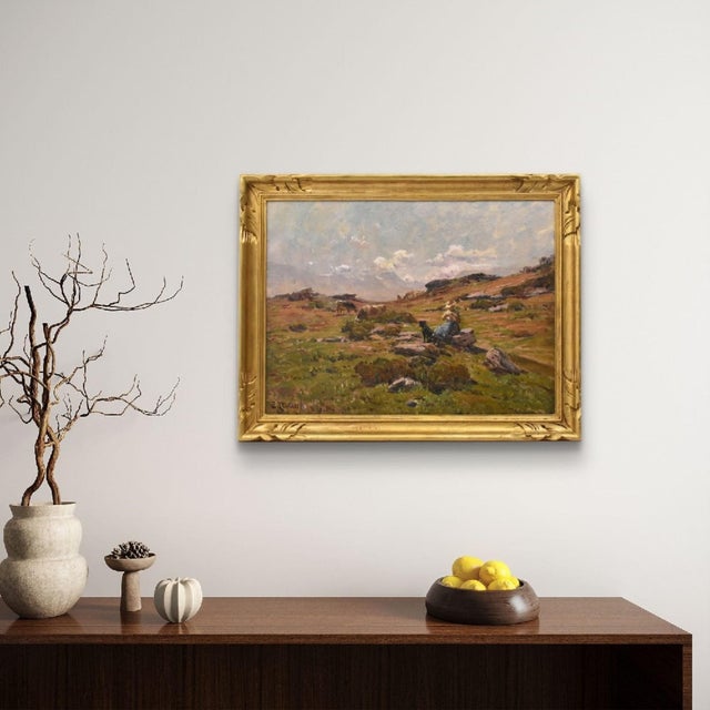 The Antique Paintings category presents an oil on canvas painting, an antique artwork representing an authentic example of...
