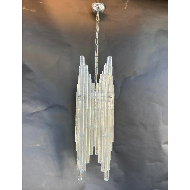 Glass Vintage Italian Pendant With Murano Glass Rods by Poliarte For Sale - Image 7 of 11