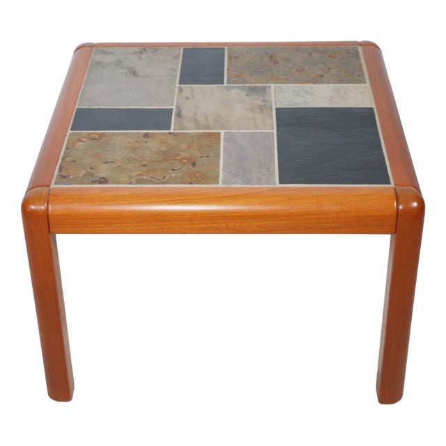 Handcrafted Teak Mosaic Side Table by Sallingboe Jelling, 1970s For Sale