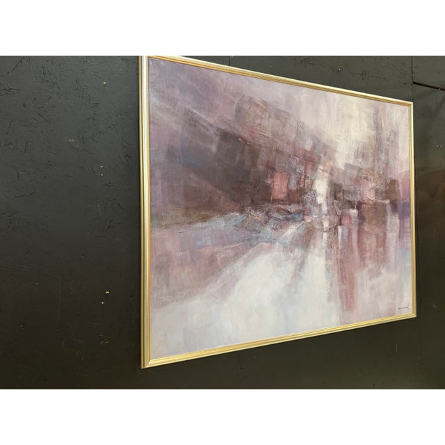 Mid Century Abstract Oil Painting on Canvas Signed by Irvin Wood For Sale In New York - Image 6 of 12