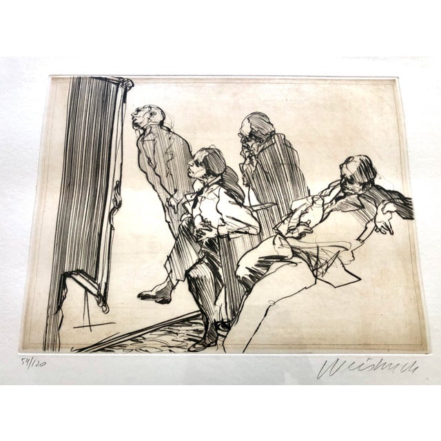 Claude Weisbuch, “Au Musée” Certificate of Authenticity (on the back) Au Musse (At The Museum) lithograph on paper....
