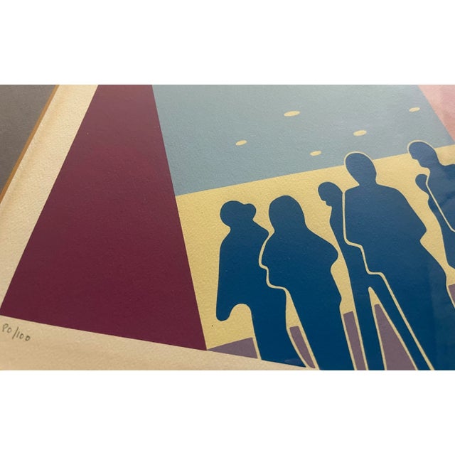 1980s Post Modern "Silhouettes" Silk Screen 1980s Signed For Sale - Image 5 of 10