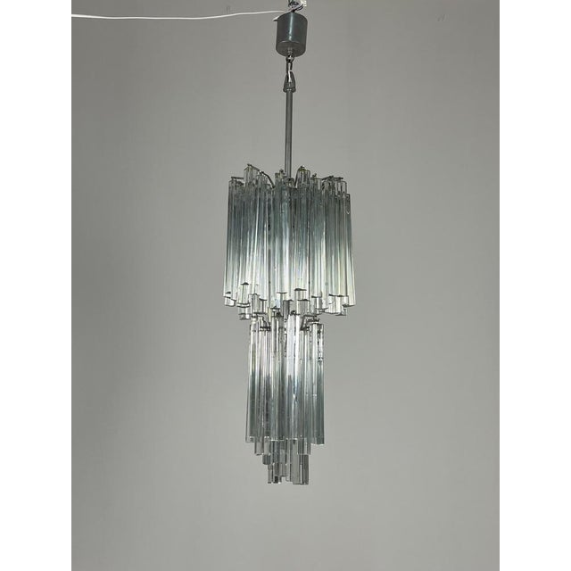 Mid-Century Modern Murano Glass Waterfall Chandelier in the style of Venini, 1960s For Sale - Image 3 of 10
