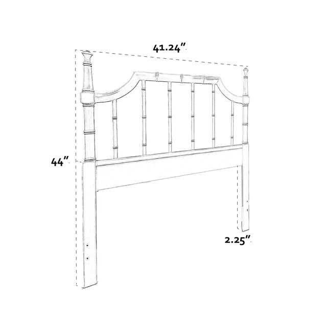 Wood 1950s Lacquered Citron Faux Bamboo Twin Headboard For Sale - Image 7 of 7