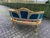 1970s French Louis XVI Blue Velvet Gilt Beechwood Corbeille Settee For Sale - Image 13 of 15