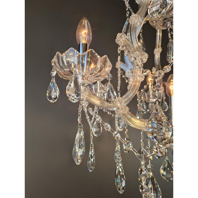 Luxury Maria Theresa Style Crystal Chandelier Chrome Silver European Lighting For Sale - Image 9 of 12