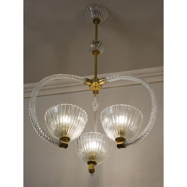 Vintage Murano Blown Glass Chandelier by Ercole Barovier for Barovier & Toso, 1930s For Sale - Image 6 of 14