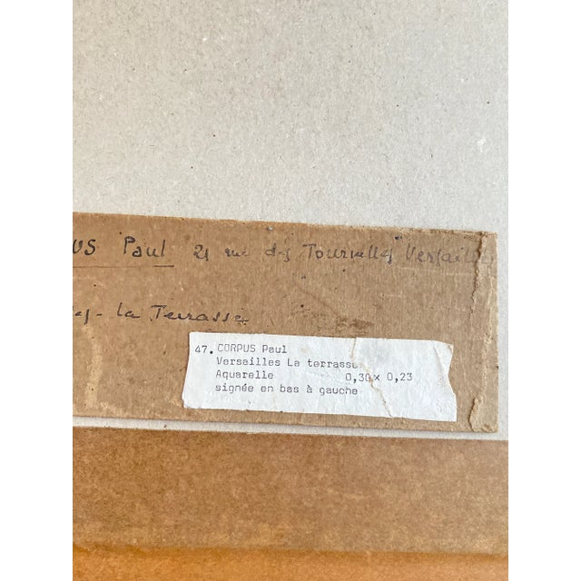 Paul Corpus, Versailles, 1920s, Gouache and Watercolor, Framed For Sale - Image 15 of 17