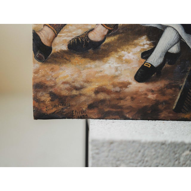 Unknown, Bavarian Couple, 1880, Oil on Canvas For Sale - Image 10 of 16