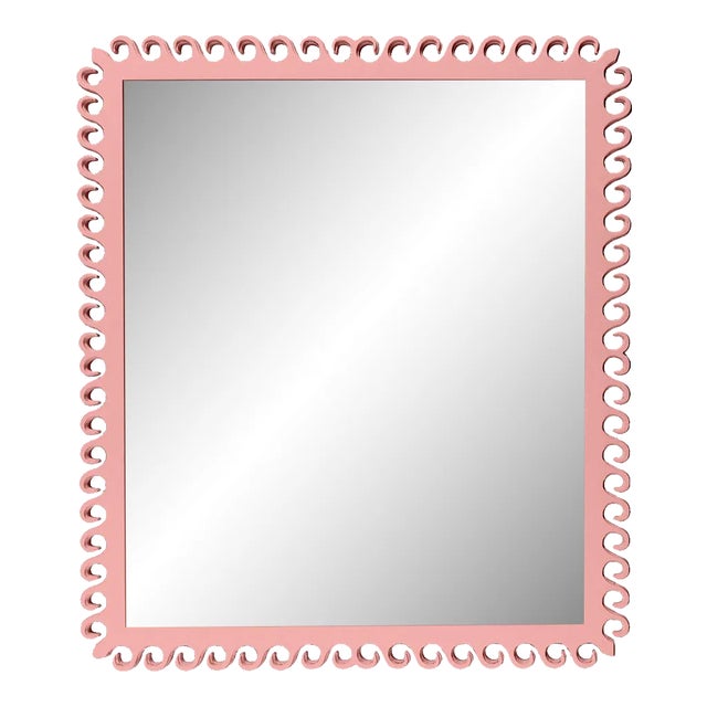 Fleur Home Carnival Gras Rectangle Mirror in Pink Punch, 27x38 For Sale