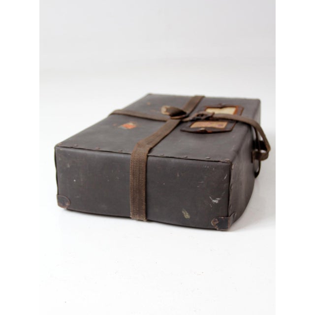Textile Vintage 1920s Parcel Post Mailing Box Fiber Travel Case For Sale - Image 7 of 14