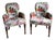 Pair of Late 20th Century Baker Furniture Floral Accent Lounge Chairs For Sale