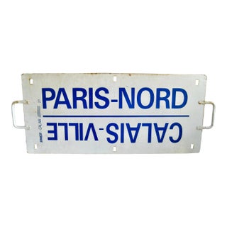 Antique Sign From the French Train Compagnie Paris- Nord For Sale