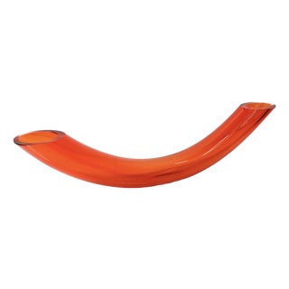 Mid-Century Modern Design Rose Red Tube Glass Vase, 1970s For Sale