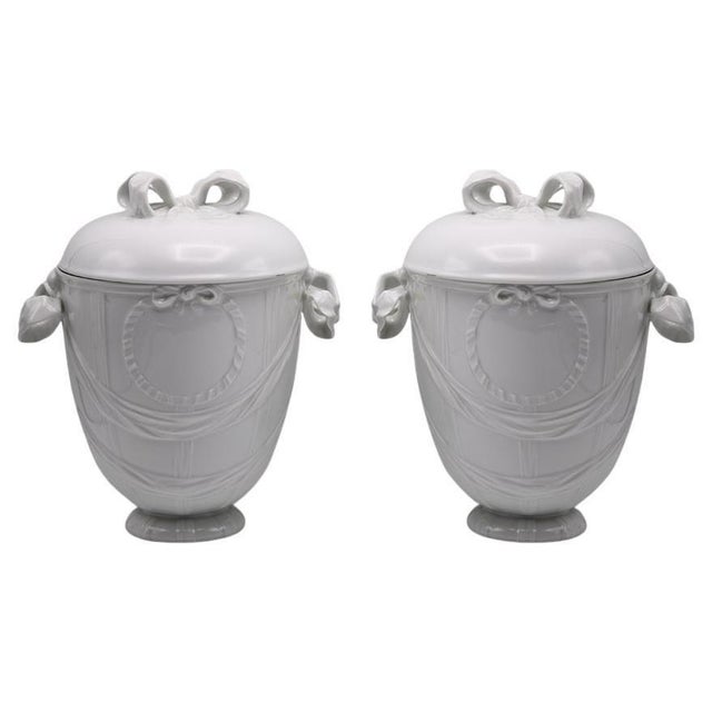 Pair KPM Porcelain Vases "Ribbon" Germany circa 1960 For Sale - Image 16 of 18