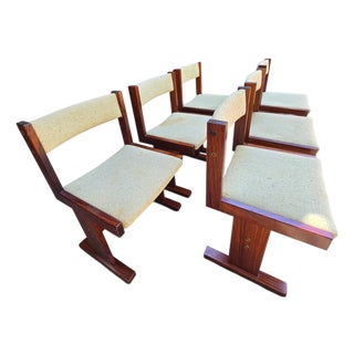 Danish Brutalist Rosewood Dining Chairs Attributed to Gangso Mobler, 1970s. Set of 6 For Sale