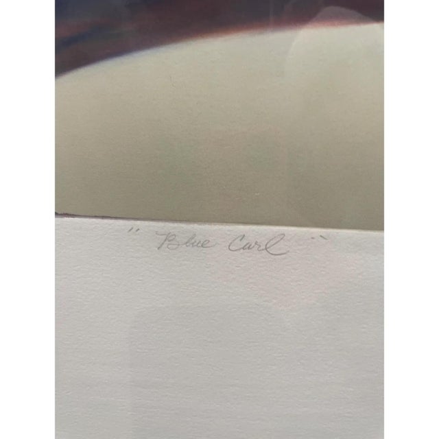 Abstract Framed Monoprint Wall Art “Blue Carl” by Michael John March For Sale In Chicago - Image 6 of 9