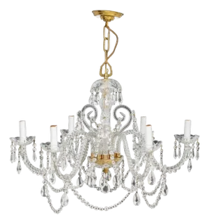 Georgian Style 6-Branch Crystal Chandelier