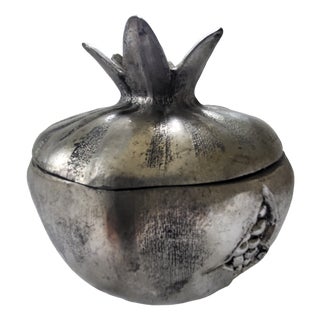 Mid-Century Italian Silvered Cast Pewter Pomegranate Ice Bucket by Mauro Manetti, 1970s For Sale