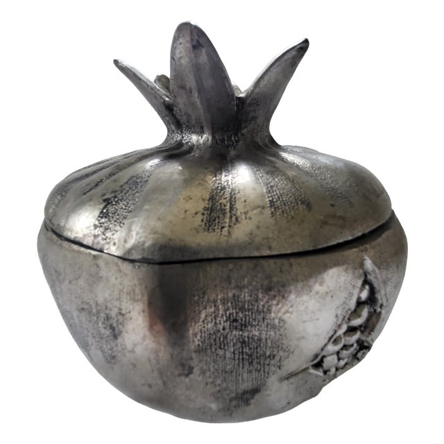Mid-Century Italian Silvered Cast Pewter Pomegranate Ice Bucket by Mauro Manetti, 1970s For Sale