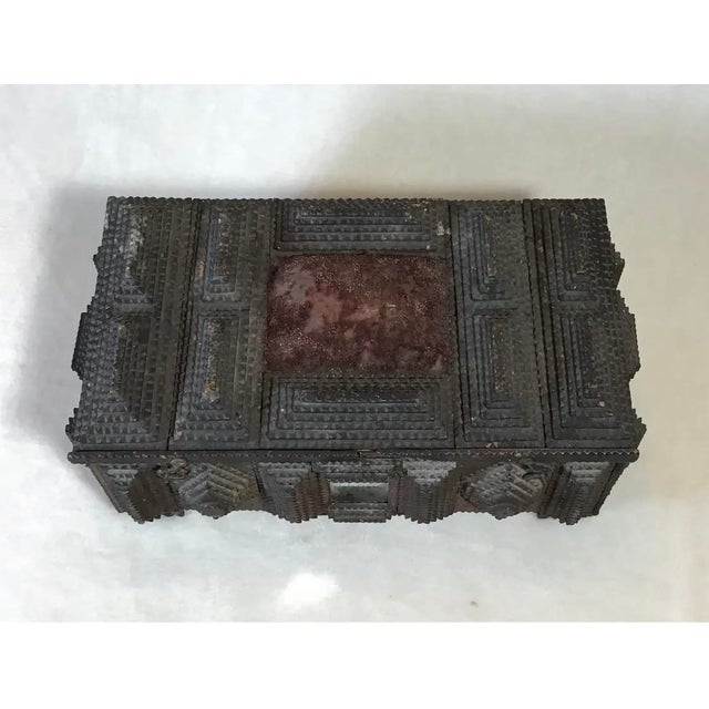 American Antique "Tramp Art" Box Late 1800s to Early 1900s For Sale - Image 3 of 12