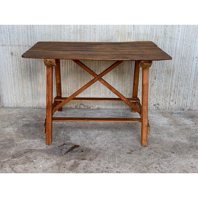 Late 19th Century 19th Century Spanish Country House Pine Farmhouse Table For Sale - Image 5 of 10