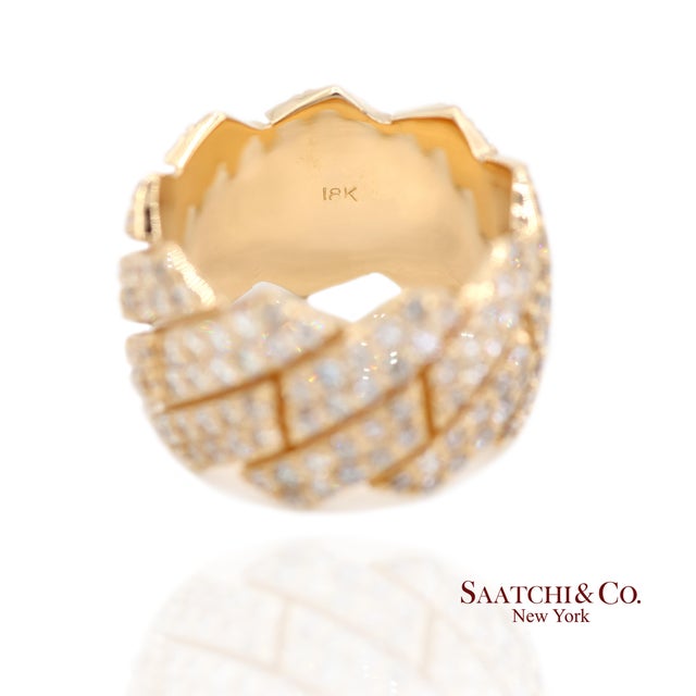 18k (750) Yellow Gold 4.50 Ct Natural Diamond Ring Band, Size 8 For Sale In New York - Image 6 of 8