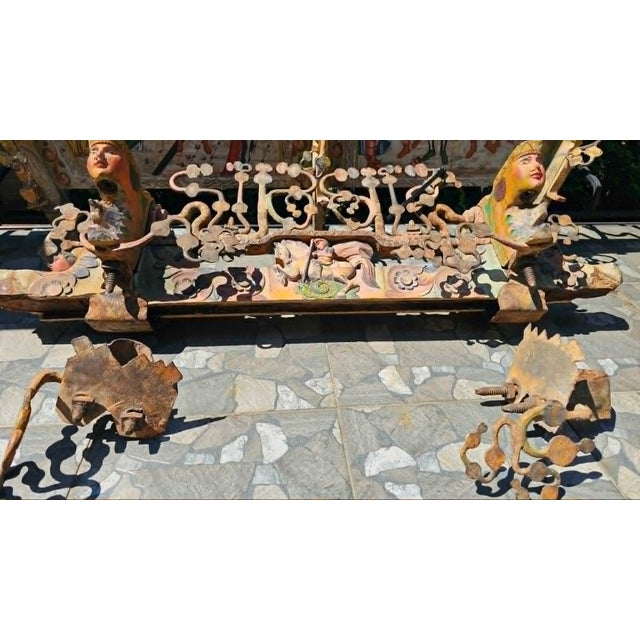 Sicilian Carved Wrought Iron Cart, 18th-19th Century, Set of 4 For Sale - Image 18 of 18