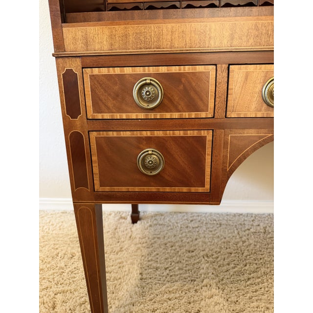 Brown 1990s Hickory Chair Mount Vernon Collection Mahogany Tambour Secretary Desk & Bookcase For Sale - Image 8 of 15