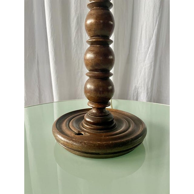 1950s Turned Wooden Lamp, France, 1950 For Sale - Image 5 of 14