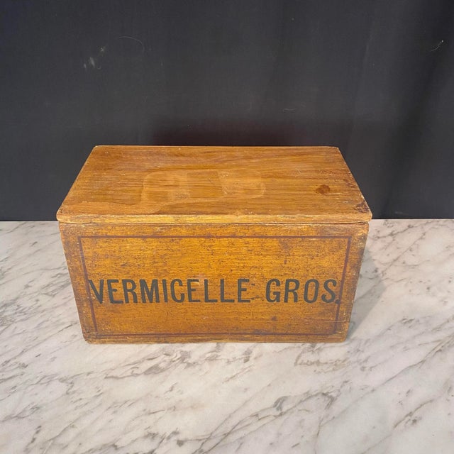 Wood Antique French Box Faux Painted Vermicelle Gros Large Decorative Box Large For Sale - Image 7 of 9