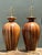 Mid-Century Modern Vintage Striped Wood Table Lamps With Brass Base - a Pair For Sale - Image 3 of 15